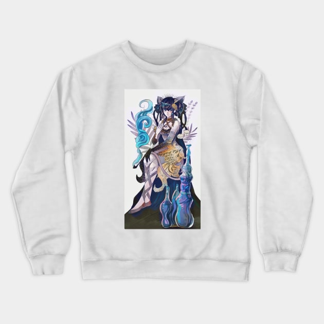 Shisha  girl  manga style fantasy cute kawaii anime Crewneck Sweatshirt by meisanmui